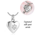 Engraved Cat / Dog Paw Cremation Ashes Urn Necklace Silver self fill memorial
