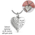 Engraved Self Fill Ashes Angel Wing Urn Necklace Silver memorial 