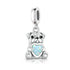 Pandora fitting Pug Dog Charm 925 Sterling Silver & Opal Heart