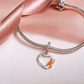 Orange Ribbon Charm 925 Sterling Silver - Racism Awareness OR Leukemia / Cancer