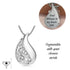 Engraved Tree of Life Teardrop Cremation Ashes Urn Necklace Silver self fill memorial 