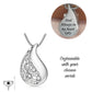 Engraved Tree of Life Teardrop Cremation Ashes Urn Necklace Silver self fill memorial 