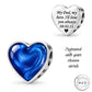 Pandora fitting Engraved Ashes & Resin Heart Charm 925 Sterling Silver