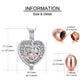 Engravable Ashes Hummingbird Heart Locket Necklace Urn 925 Sterling Silver & Rose Gold