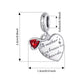 Charm coeur mère et fille en argent sterling 925 - Je t&