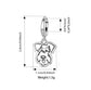 Engraved Schnauzer Dog Charm 925 Sterling Silver - Personalised