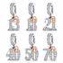 Pandora fitting 13th, 18th, 21st, 40th, 50th or 70th Birthday Years Charm 925 Sterling Silver & Rose Gold