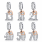 Pandora fitting 13th, 18th, 21st, 40th, 50th or 70th Birthday Years Charm 925 Sterling Silver & Rose Gold