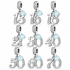 Pandora fitting 13th, 16th, 18th, 21st, 30th, 40th, 50th, 60th or 70th Birthday Charm 925 Sterling Silver & Opal