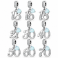 Pandora fitting 13th, 16th, 18th, 21st, 30th, 40th, 50th, 60th or 70th Birthday Charm 925 Sterling Silver & Opal