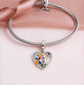 Charm ruban de sensibilisation au syndrome de Down en argent sterling 925 - bleu et jaune