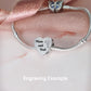 Engraved Cross Heart Charm 925 Sterling Silver - Personalised with your text