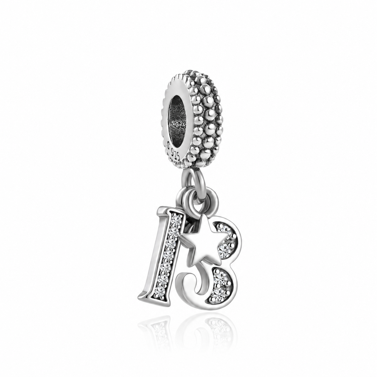 13th Birthday Charm 925 Sterling Silver fits Pandora