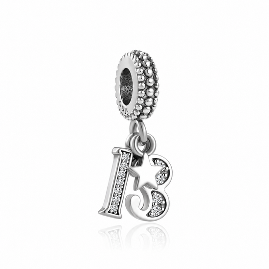 13th Birthday Charm 925 Sterling Silver fits Pandora
