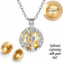 Engraved Silver & Gold Family Tree Cremation Ashes Urn Locket Necklace Self Fill