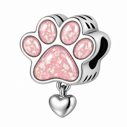 Cendres gravées et breloque coeur en résine en argent sterling 925