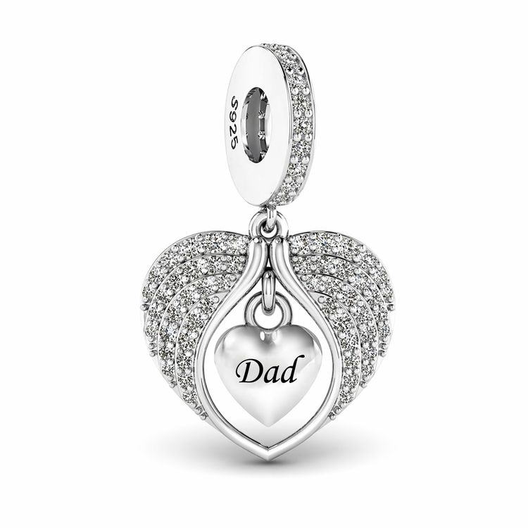 Pandora fitting Dad Angel Wings Charm 925 Sterling Silver MEMORIAL 