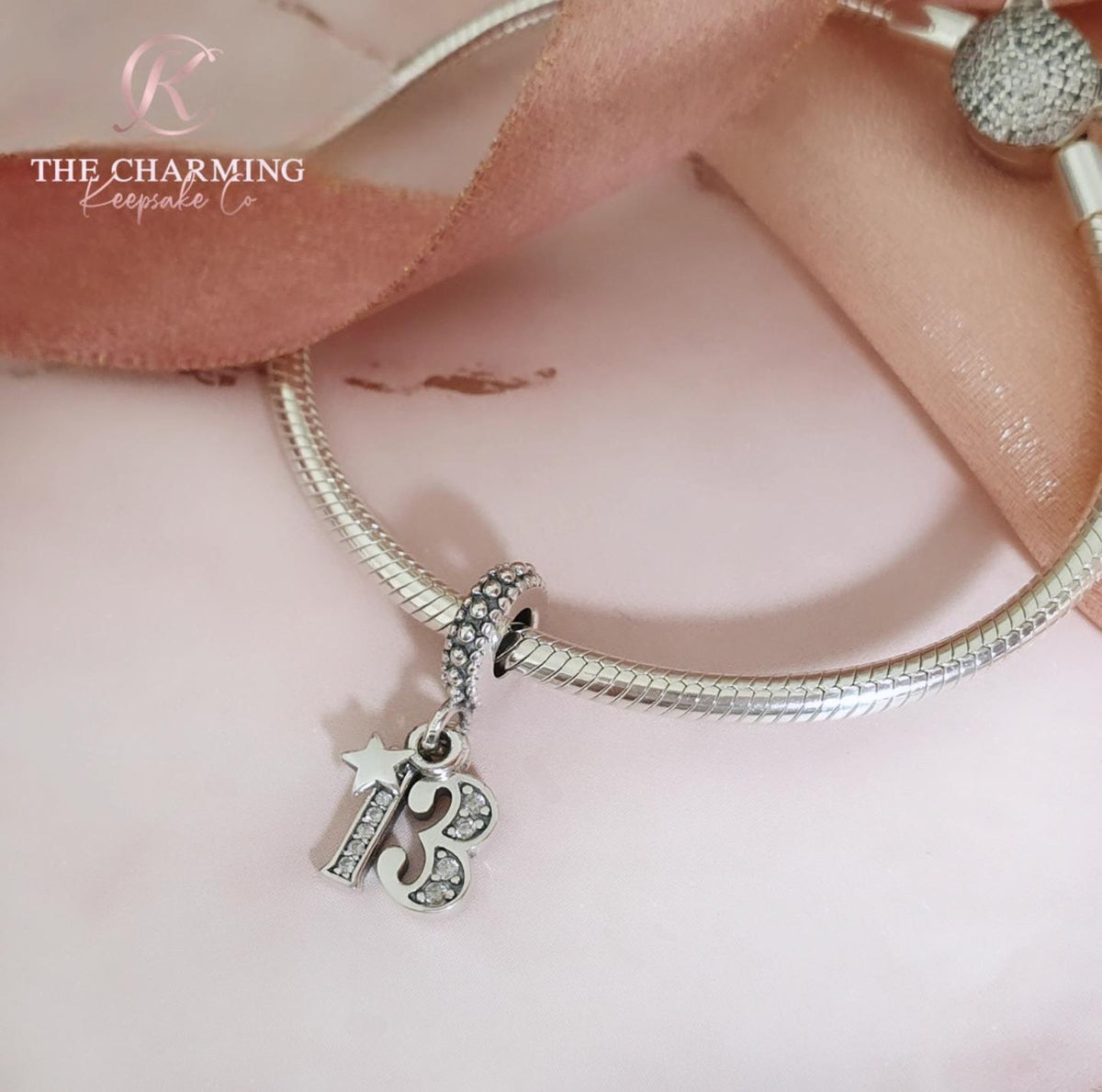 13th Birthday Charm Genuine 925 Sterling Silver - Milestone Birthday Gift 13 Years