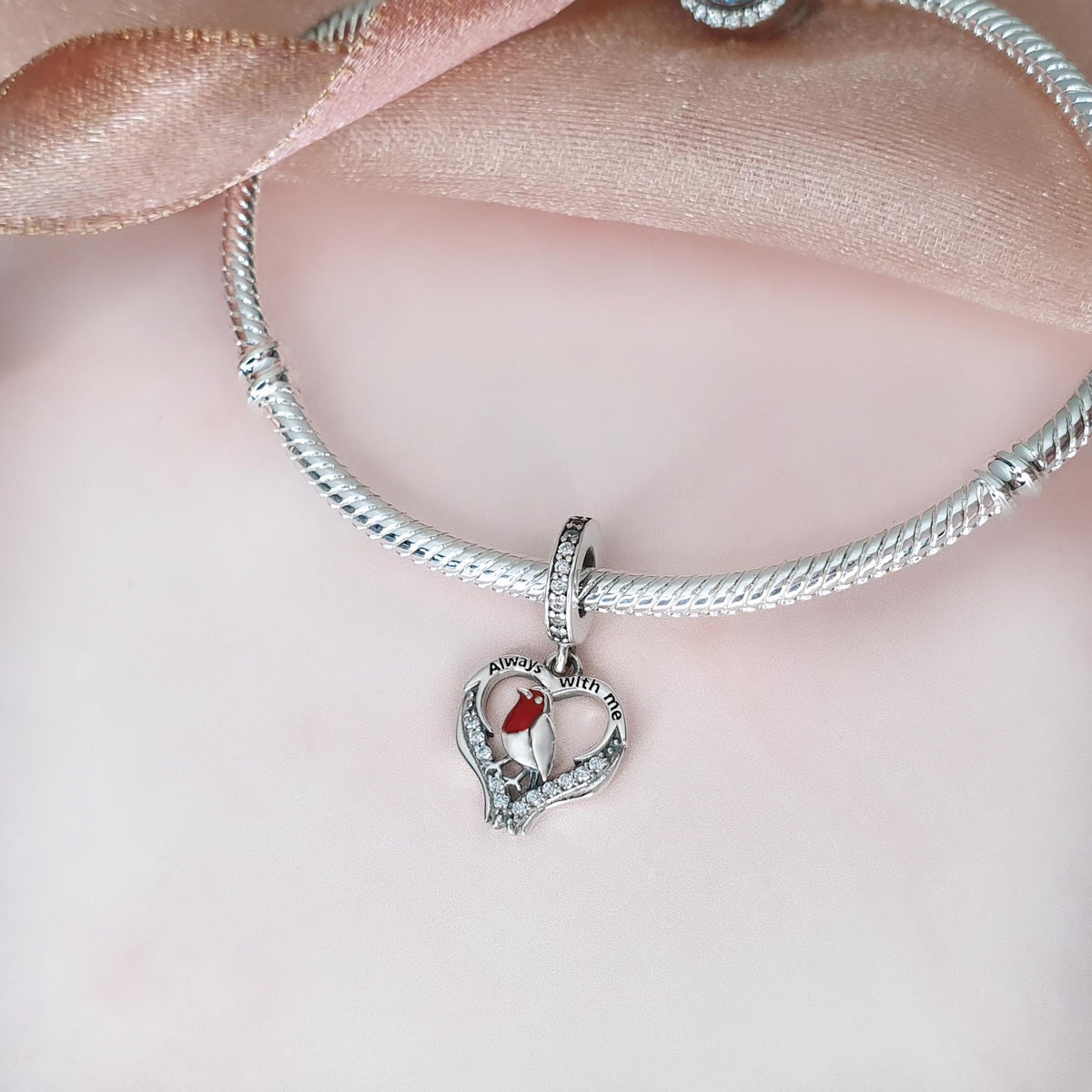 Robin Angel Wings Charm Genuine 925 Sterling Silver - Always With Me