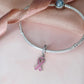 Pink Cancer Awareness Ribbon Charm Genuine 925 Sterling Silver