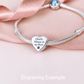 Gravierter blauer Katzen-/Hundepfoten-Charm aus 925er Sterlingsilber – personalisiert mit Ihrem Text
