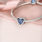 Gravierter blauer Katzen-/Hundepfoten-Charm aus 925er Sterlingsilber – personalisiert mit Ihrem Text