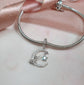 Cat in the Moon Charm 925 Sterling Silver & Moonstone