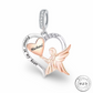 Husband Guardian Angel Charm 925 Sterling Silver & Rose Gold