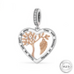 Family Tree Angel Wing Charm Rose Gold & 925 Sterling Silver ( fits Pandora )