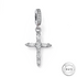 Crystal Cross Dangle Charm 925 Sterling Silver fits Pandora