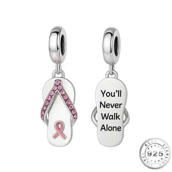 Pink Cancer Ribbon Shoe Charm You&