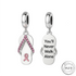 Pink Cancer Ribbon Shoe Charm You&