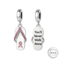 Pink Cancer Ribbon Shoe Charm You&