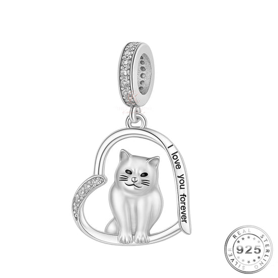British Cat Charm 925 Sterling Silver fits Pandora
