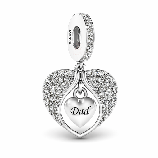 pandora fitting Dad Angel Wings Charm 925 Sterling Silver