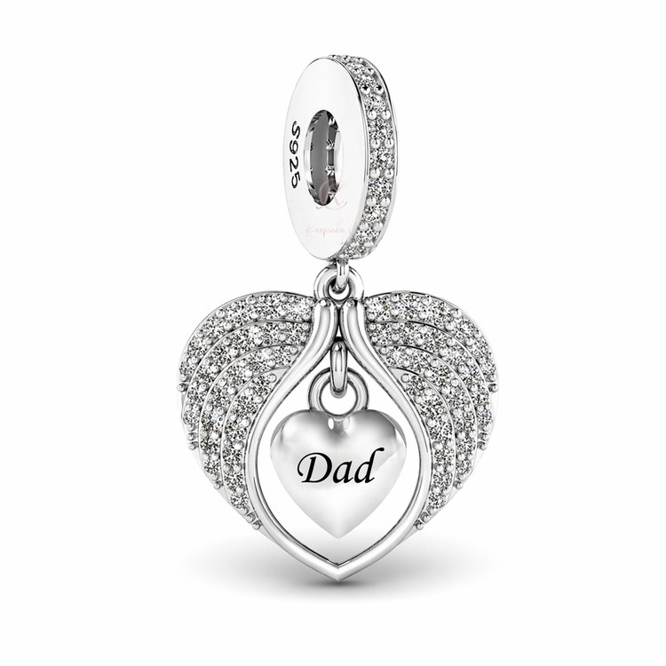 pandora fitting Dad Angel Wings Charm 925 Sterling Silver