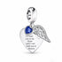 Angel Wings Charm 925 Sterling Silver - Pink or Blue Memorial - fits Pandora