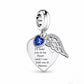 Angel Wings Charm 925 Sterling Silver - Pink or Blue Memorial - fits Pandora