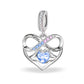 Dad Father & Daughter Heart Dangle Charm 925 Sterling Silver fits pandora