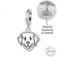 pandora fitting Engraved Golden Retriever / Labrador Dog Charm 925 Sterling Silver - Personalised clip on