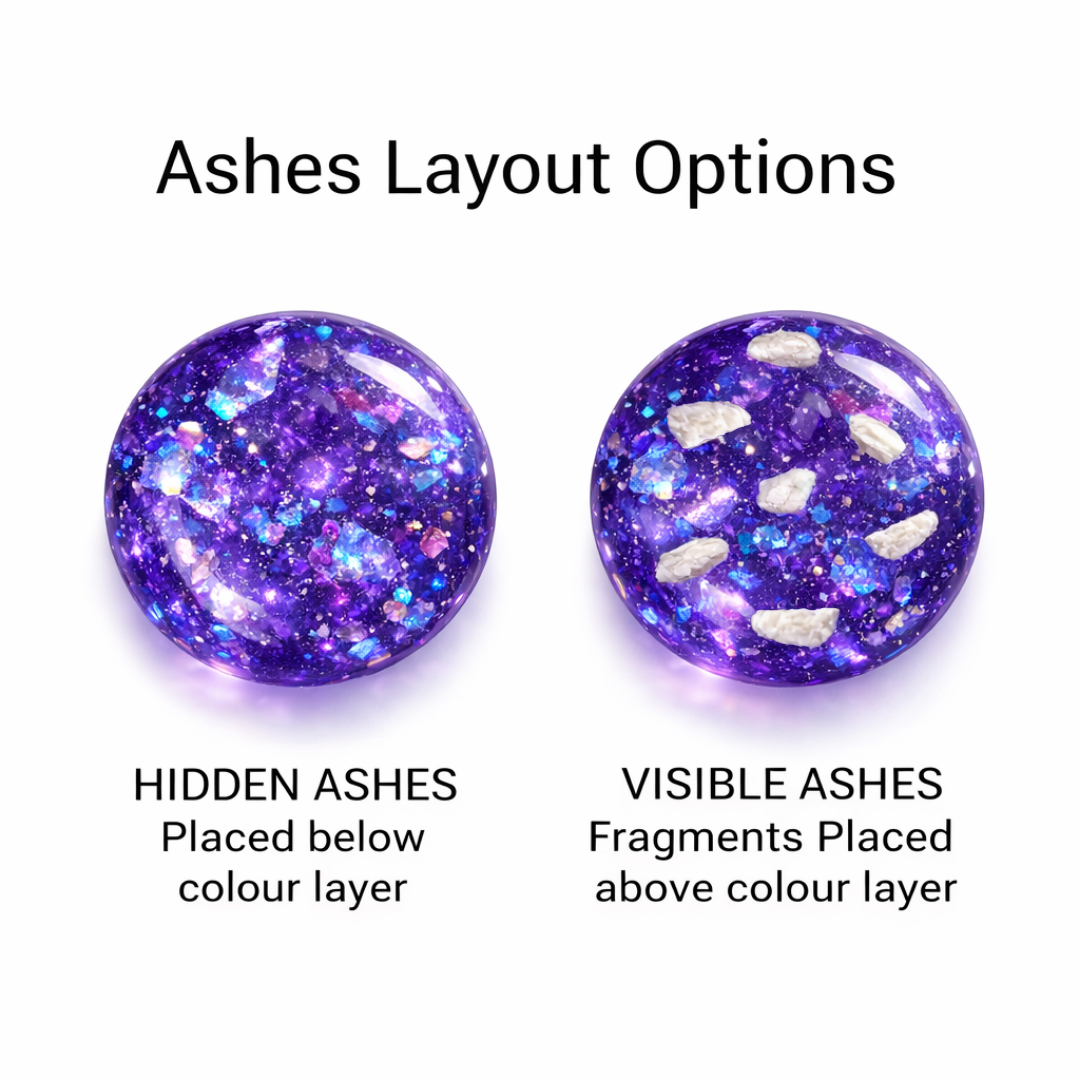 Engraved Ashes & Resin Heart Charm 925 Sterling Silver