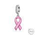 Pandora fitting Pink Breast Cancer Awareness Ribbon Charm 925 Sterling Silver