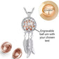 Engravable Silver & Rose Gold Dream Catcher Cremation Ashes / Hair Urn Locket Necklace