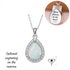 Engraved Cremation Ashes Teardrop Opal Urn Necklace 925 Sterling Silver memorial