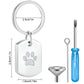 Engraved Dog / Cat Paw Ashes Keyring Stainless Steel