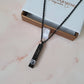 Engraved Cremation Ashes Bar Necklace Black Stainless Steel Unisex