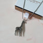 Silver Giraffe Cremation Ashes Necklace Urn