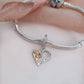 Mädchen und ihr Pferd Charm aus 925er Sterlingsilber und Roségold
