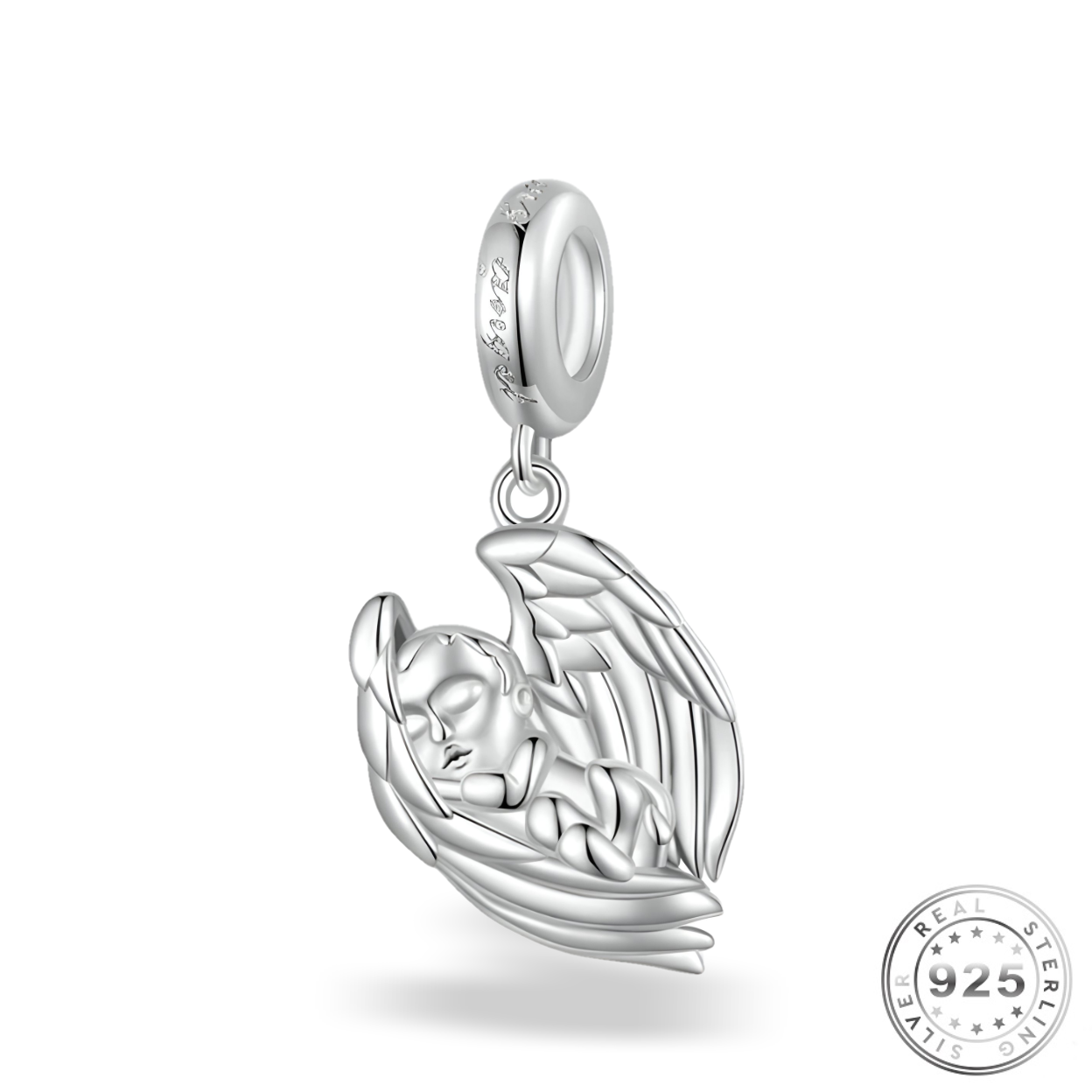 Angel Baby In Wings Charm 925 Sterling Silver (fits Pandora )