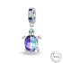 Turtle Charm 925 Sterling Silver & Purple Crystal (fits pandora )
